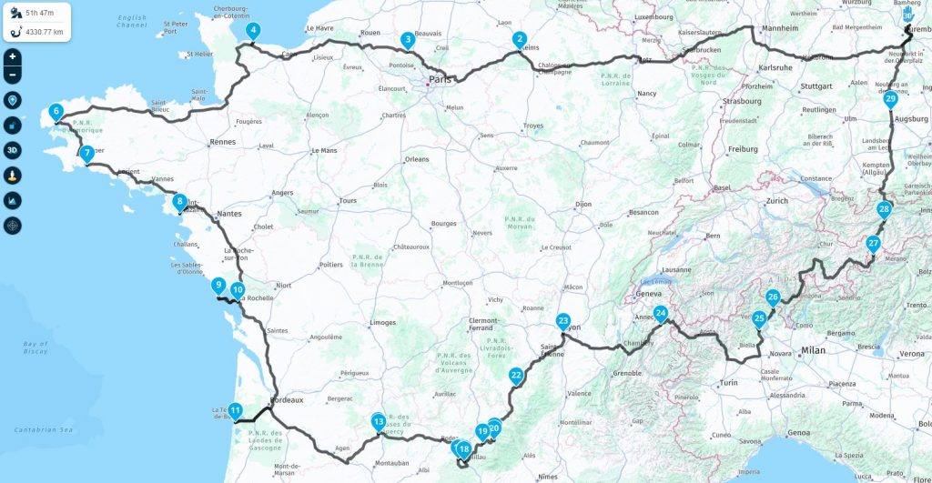 Routenplanung Motorradtour Frankreich